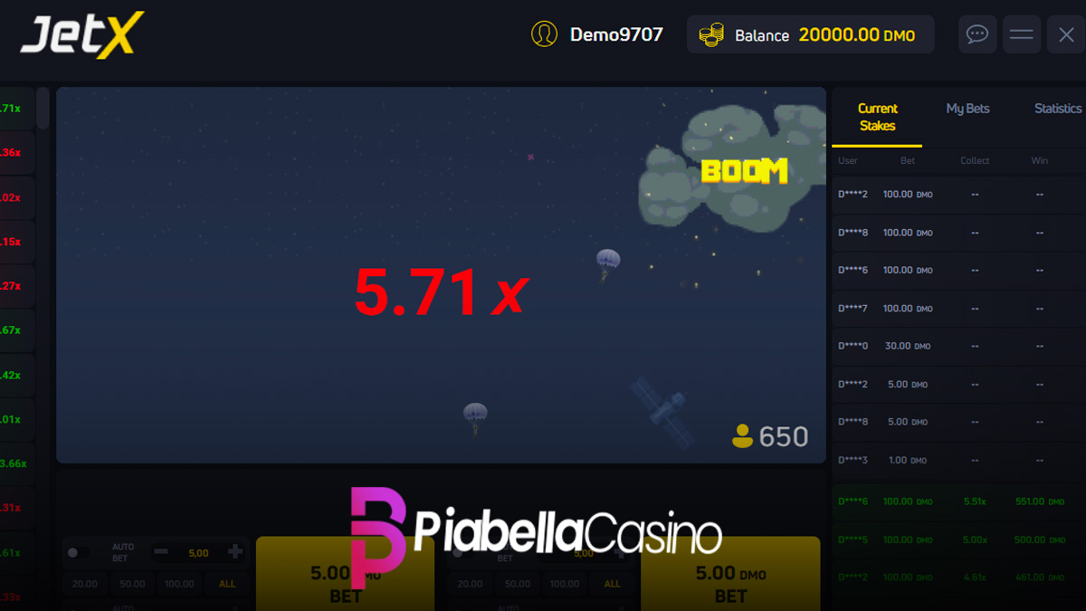 Piabella JetX oyunu